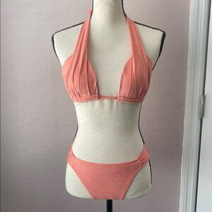 Sunsets Chic Halter Coral Bikini Set